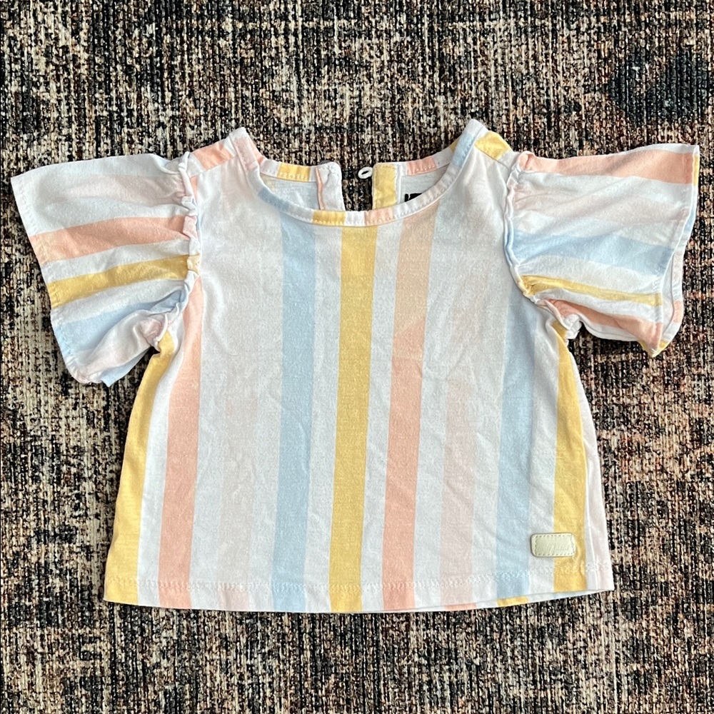 7 For All Mankind Kids Blouse - Pastel Stripes